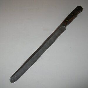 Vintage CHICAGO CUTLERY 10" SLICING Meat Bread KNIFE BR10S  Wood Handle Nice i